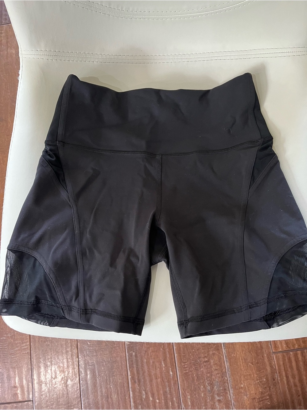 lululemon athletica Black High-Rise Bike Shorts with Mesh Panels